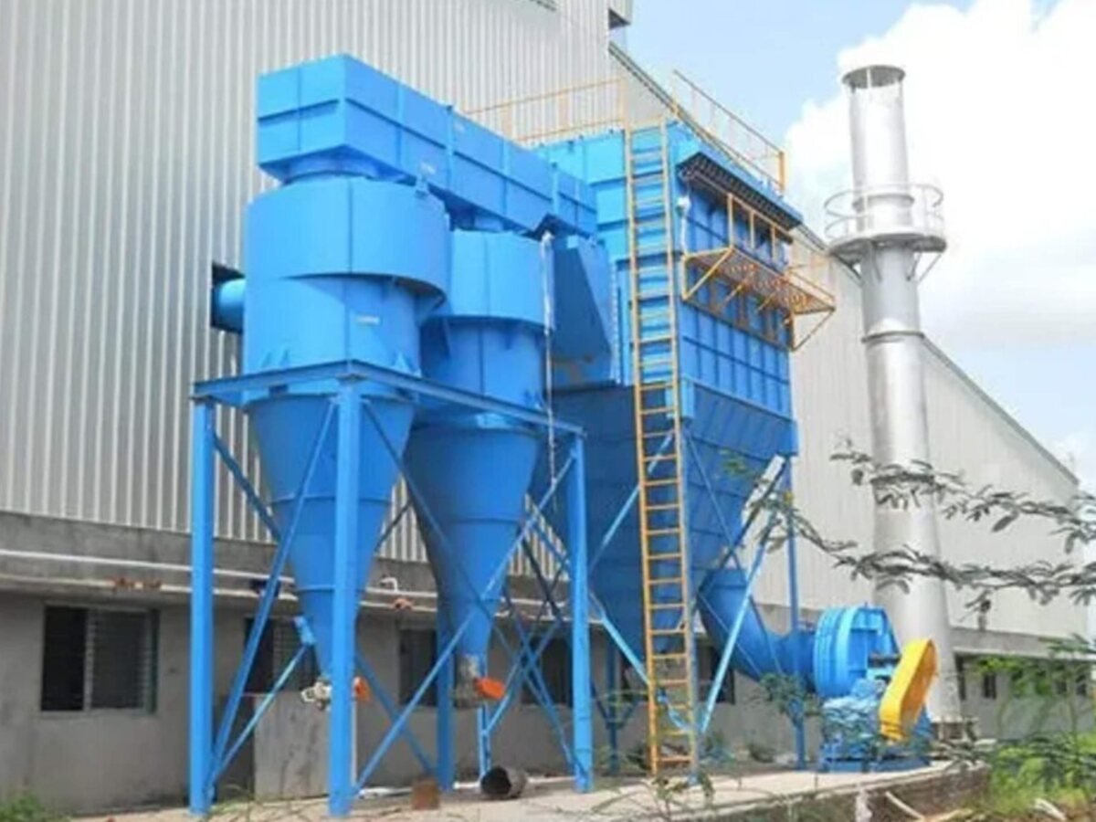 Cyclone separator mounted on fabricated support structure