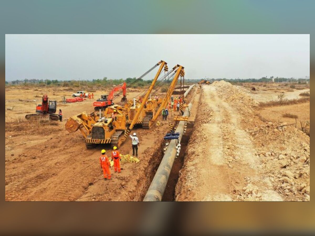 Pipeline laying and tie-in work at site