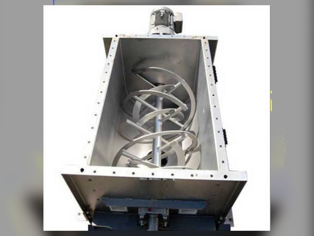 Stainless steel U-trough ribbon blender with double helical ribbon